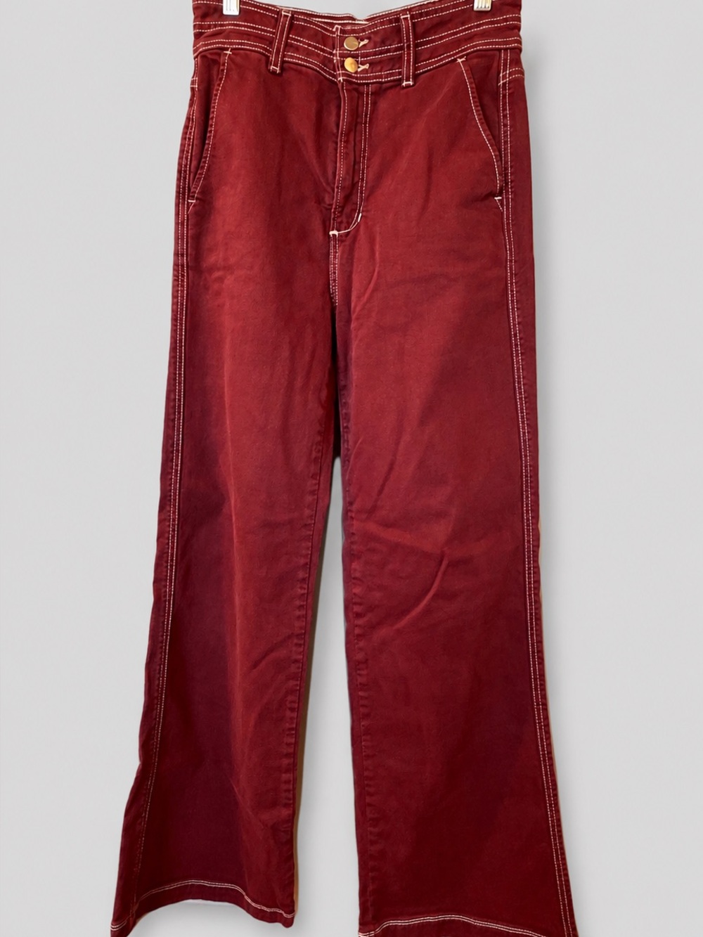 Joe’s Jeans The Allana Port Royale Wide Leg Pants Size 28 Burgundy Stretch